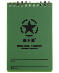 Notebook, waterproof, large, spiral binding, ca. 10 x 15 cm