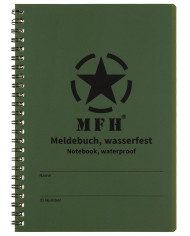 Notebook, waterproof,  spiral binding