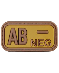 Hook-and-Loop Patch, brown-khaki, blood group "AB NEG", 3D