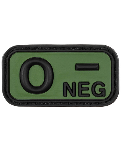 Hook-and-Loop Patch, black-OD green, blood group "O NEG", 3D