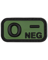 Hook-and-Loop Patch, black-OD green, blood group "O NEG", 3D