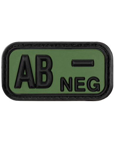 Hook-and-Loop Patch, black-OD green, blood group "AB NEG", 3D