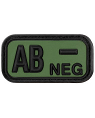 Hook-and-Loop Patch, black-OD green, blood group "AB NEG", 3D