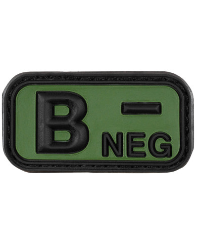 Hook-and-Loop Patch, black-OD green, blood group "B NEG", 3D