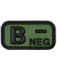 Hook-and-Loop Patch, black-OD green, blood group "B NEG", 3D