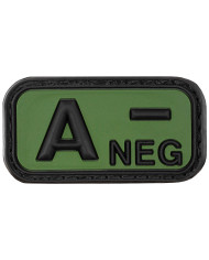 Hook-and-Loop Patch, black-OD green, blood group "A NEG", 3D
