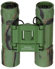 Binocular, foldable, 10 x 25, woodland, Ruby lens