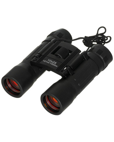 Binocular, foldable, 10 x 25, black, Ruby lens
