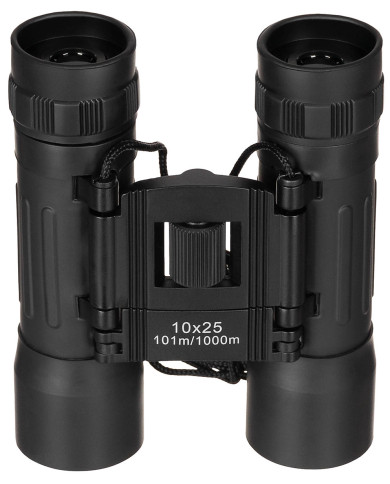 Binocular, foldable, 10 x 25, black, Ruby lens