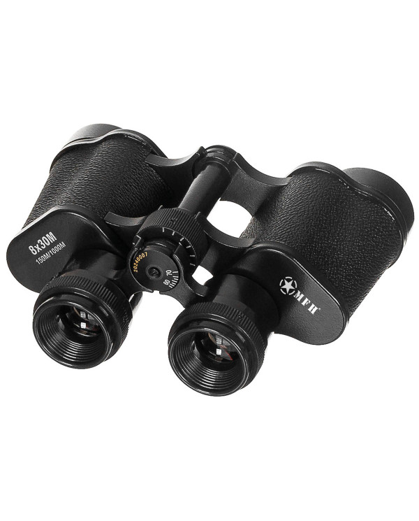 Binocular, 8 x 30, black, with leather case