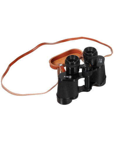 Binocular, 8 x 30, black, with leather case