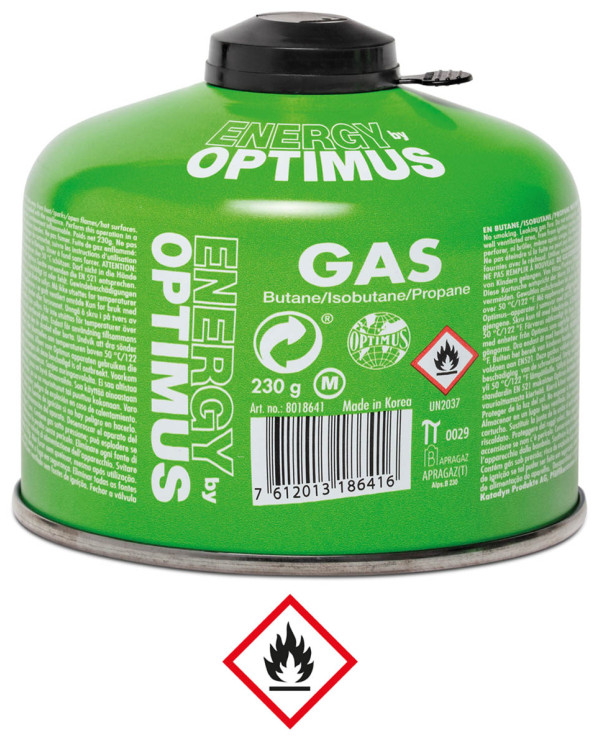 Gas Cartridge, OPTIMUS, Butane/Isobutane/Propane, 230 g