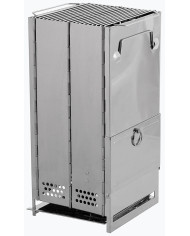 Rocket Stove, with grate, foldable,  large, Stainless Steel