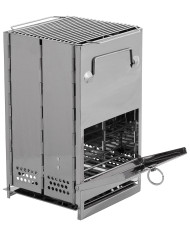 Rocket Stove, with grate, foldable,  medium, Stainless Steel
