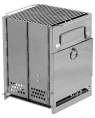 Rocket Stove, with grate, foldable,  small, Stainless Steel