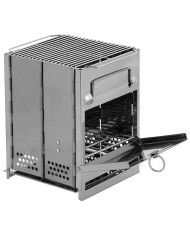Rocket Stove, with grate, foldable,  small, Stainless Steel