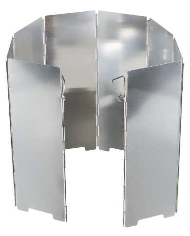 Windscreen, Aluminium, foldable, large, ca. 67 x 24 cm, 8 blades