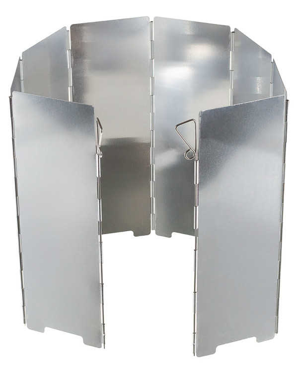 Windscreen, Aluminium, foldable, large, ca. 67 x 24 cm, 8 blades