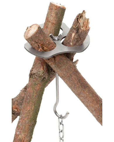 Tripod Holder, Stainless Steel, with chain and hook