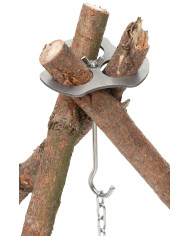 Tripod Holder, Stainless Steel, with chain and hook