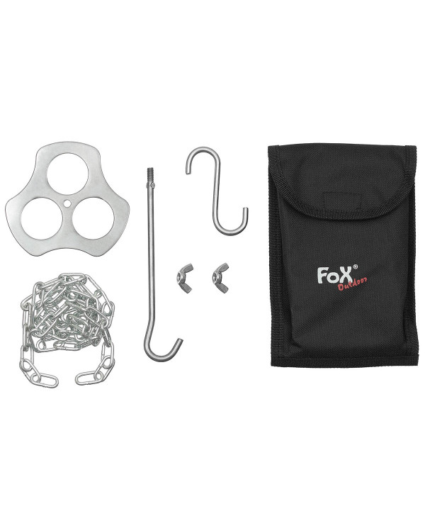 Tripod Holder, Stainless Steel, with chain and hook