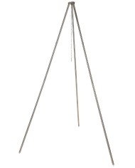 Tripod, ca. 1.9 m, Stainless Steel, with chain and hook