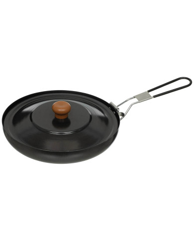 Frying Pan, with foldable handle, enamel lid