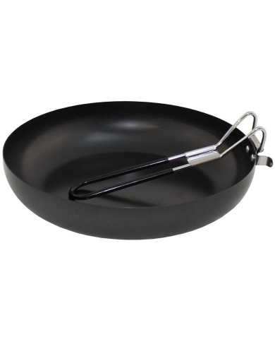 Frying Pan, with foldable handle, enamel lid