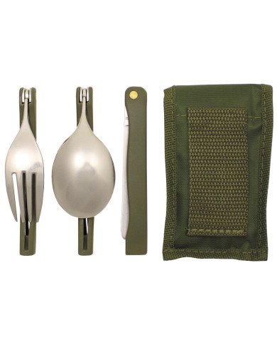 Cutlery Set,  "Camping", OD green, foldable