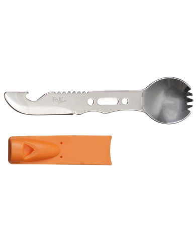 Multifunctional Spork, Stainless Steel, orange handle