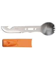 Multifunctional Spork, Stainless Steel, orange handle