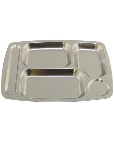 Canteen Tray, 5 compartments, Stainless Steel