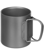 Cup, Titanium, folding handles,  double-walled, ca. 300 ml