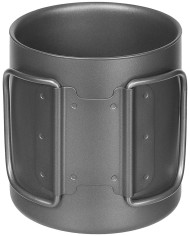 Cup, Titanium, folding handles,  double-walled, ca. 300 ml