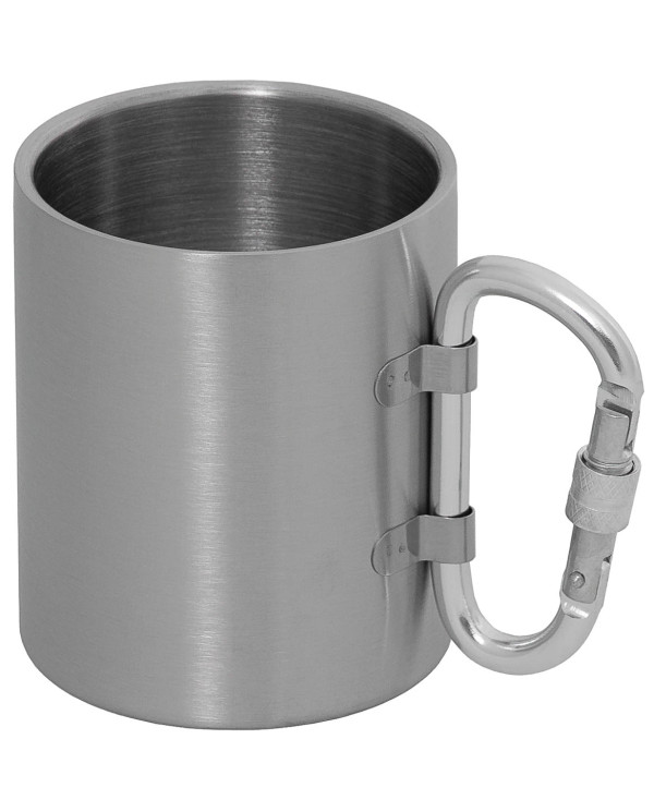 Cup, Stainless Steel, carabiner, double-walled, ca. 300 ml