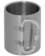 Cup, Stainless Steel, carabiner, double-walled, ca. 300 ml