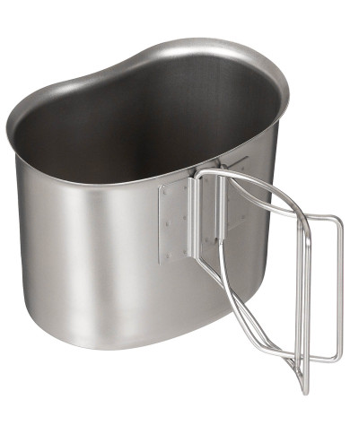 US Canteen Cup,  Stainless Steel, folding handles