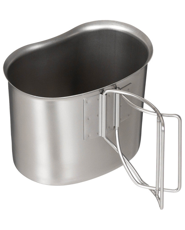 US Canteen Cup,  Stainless Steel, folding handles
