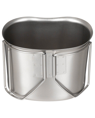 US Canteen Cup,  Stainless Steel, folding handles