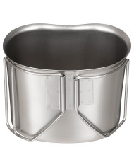 US Canteen Cup,  Stainless Steel, folding handles