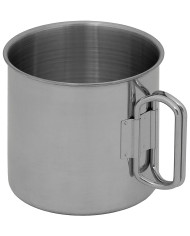Cup, Stainless Steel,  folding handles, ca. 450 ml
