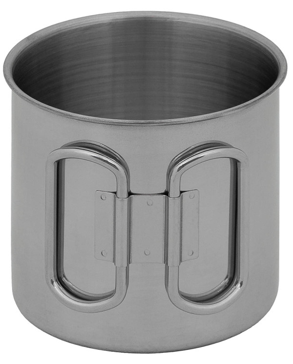 Cup, Stainless Steel,  folding handles, ca. 450 ml