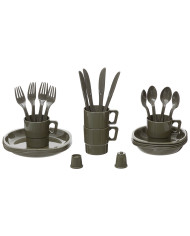 Camping Plastic Mess Kit, 26-part, OD green