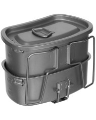 Mess Kit, Titanium, folding  handles, 3-part