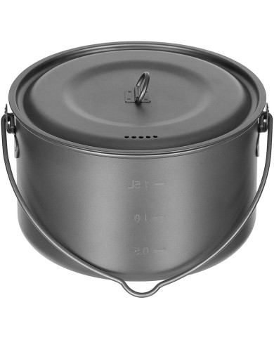 Pot, Titanium, large, with lid, ca. 1.95 l