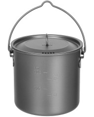 Pot, Titanium, small, with lid, folding handles, ca. 1.1 l