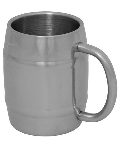 Mug, "Barrel", Stainless Steel, 400 ml, double-walled