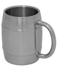 Mug, "Barrel", Stainless Steel, 400 ml, double-walled