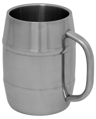 Mug, "Barrel", Stainless Steel, 1 l, double-walled