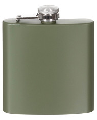 Hip Flask, Stainless Steel, OD green, 6 OZ, 170 ml